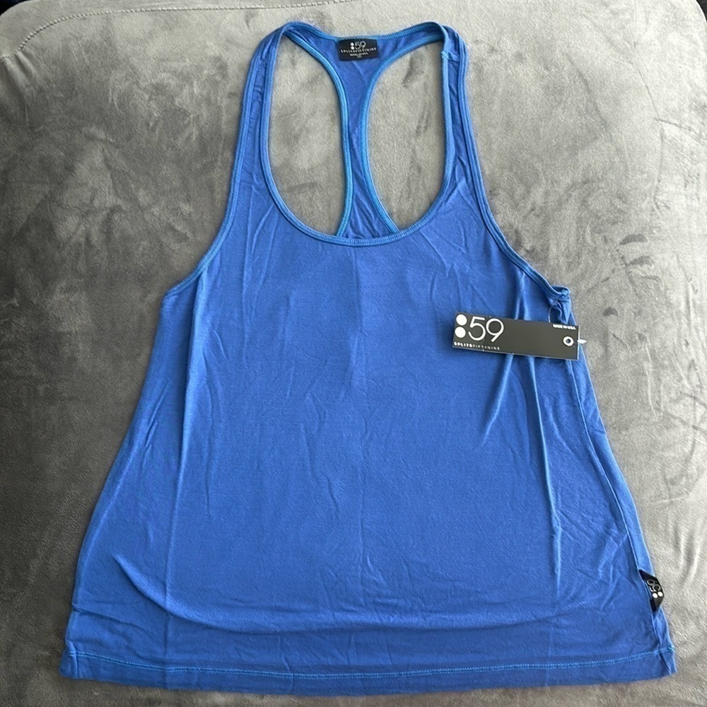 Splits59 blue Monaco lightweight yoga racerback too size s NWT